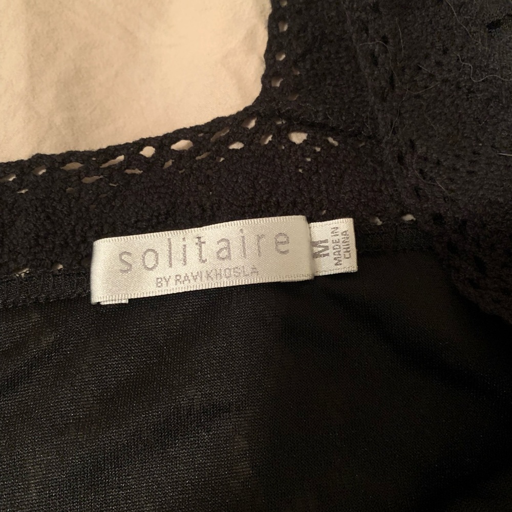 Square Neck Black Circle Design Basic Dress - image 4